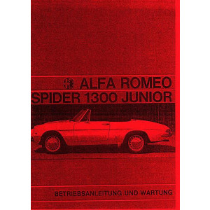 Alfa Romeo Spider 1300 Junior Betriebsanleitung und Wartung