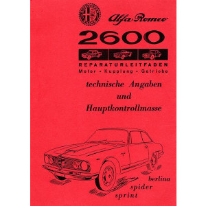 Alfa Romeo 2600 Berlina Spider Sprint Reparaturanleitung