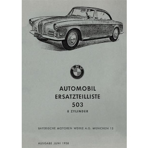BMW 503, 8-Zylinder Limousine und Cabrio, Ersatzteilkatalog