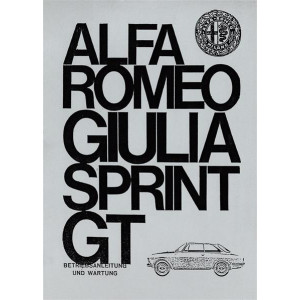 Alfa Romeo Giulia Sprint GT Betriebsanleitung