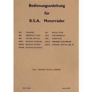 BSA Alle Modelle 1970 Betriebsanleitung