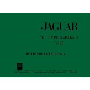 Jaguar E-Type Series 3 V-12 Betriebsanleitung