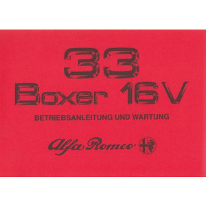 Alfa Romeo 33 Boxer 16 V, Betriebsanleitung und Wartung