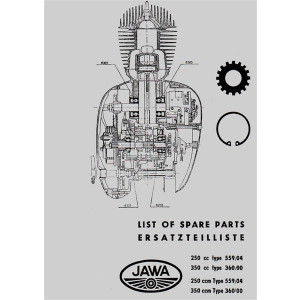 Jawa 250 und 350, 1- u. 2-Zylinder, für Typen 559/04 und 360/00 Ersatzteilkatalog
