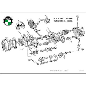 Puch 4-Gang-Motor gebläsegekühl Poster