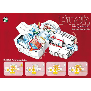 Puch 2-Gang-Automatik Motor Poster