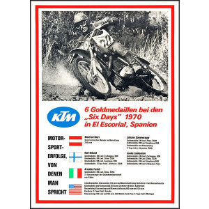 KTM Motorfahrzeugbau Six Days 1970 Poster