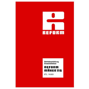 Reform RM 116 Bedienungsanleitung und Ersatzteilliste