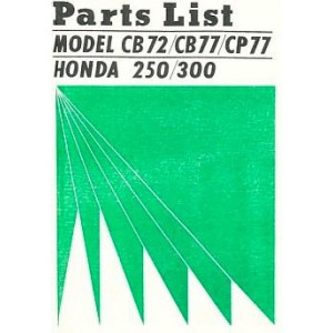 Honda CB72 CB77 CP77 250/300ccm Parts List