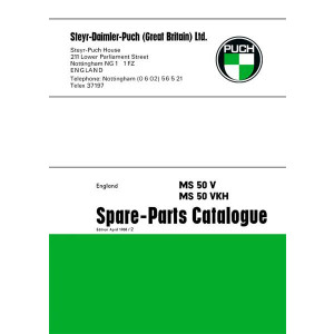 Puch Moped MS 50 V, MS 50 VKH Spare Parts Catalogue