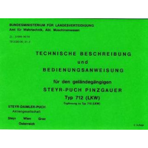 Puch Pinzgauer 712, Österreichisches Bundesheer, Zusatz- Betriebsanleitung