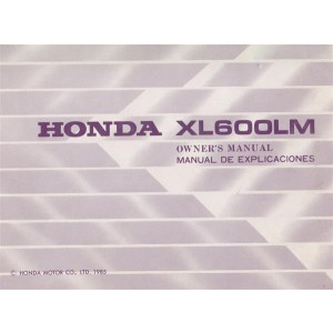 Honda XL600LM Owner's Manual