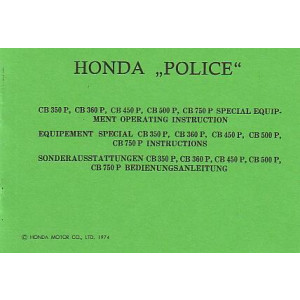 Honda Police CB350 360 450 500 750 Zusatz-Betriebsanleitung