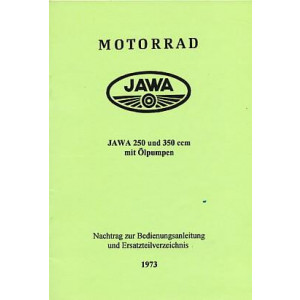 Jawa 250/350 mit Ölpumpe – Nachtrag zur Betriebsanleitung und Teilverzeichnis