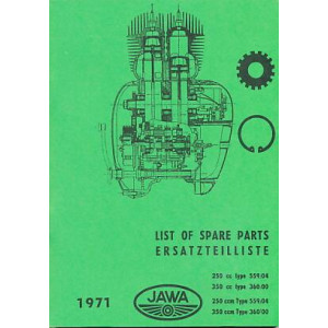 Jawa 250 und 350, 1- u. 2-Zylinder, für Typen 559/04 u. 360/00, Ersatzteilkatalog