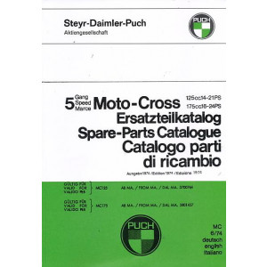 Puch 125 und 175 Moto Cross 1-Kolben, Ersatzteilkatalog