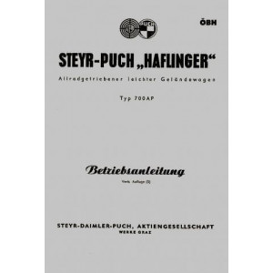 Puch Haflinger 700AP ÖBH Betriebsanleitung