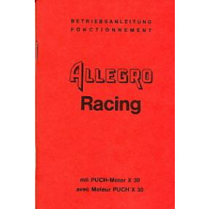 Puch Allegro Racing mit Puch X 30 Motor, Betriebsanleitung