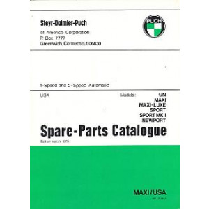 Puch Moped GN, Maxi, Maxi-Luxe, Sport, Sport MK II, Newport, Spare Parts Catalogue