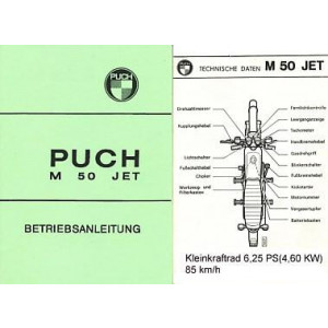 Puch M 50 Jet, 6,25 PS, Kleinkraftrad, Betriebsanleitung