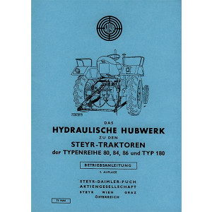 Steyr 80 84 86 180 Hydraulisches Hubwerk Betriebsanleitung