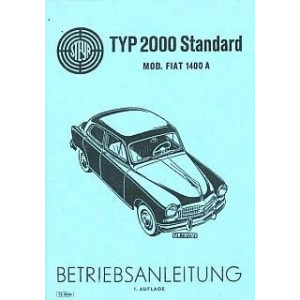 Steyr Typ 2000 Standard, Mod. Fiat 1400 A, Betriebsanleitung