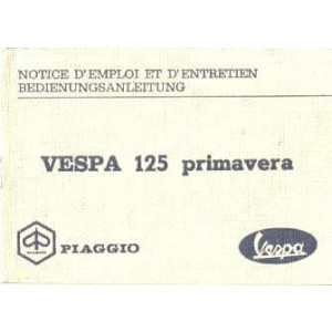 Vespa 125 Primavera, Betriebsanleitung