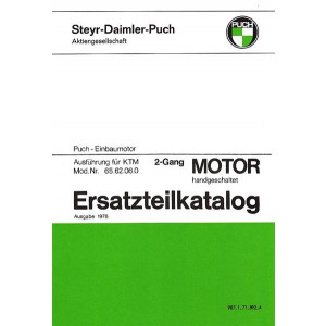 Puch 2-Gang-Motor mit Handschaltung, auch für KTM Hobby und Duo, Modell 1979/80, Ersatzteilkatalog