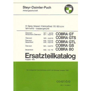 Puch Cobra GT, GTS, GTL, GS, Cobra 80, Deutschland/Österreich Ersatzteilkatalog