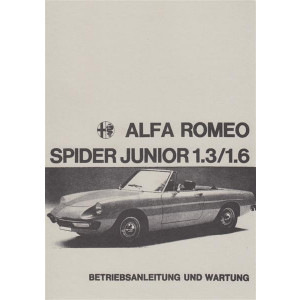 Alfa Romeo Spider Junior 1,3 / 1,6, Betriebsanleitung