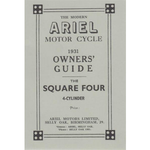 Ariel Motor Cycle Square Four 1931 Owner's Guide
