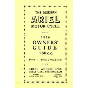 Ariel Motor Cycle 250 ccm 1930 Single Owner's Guide